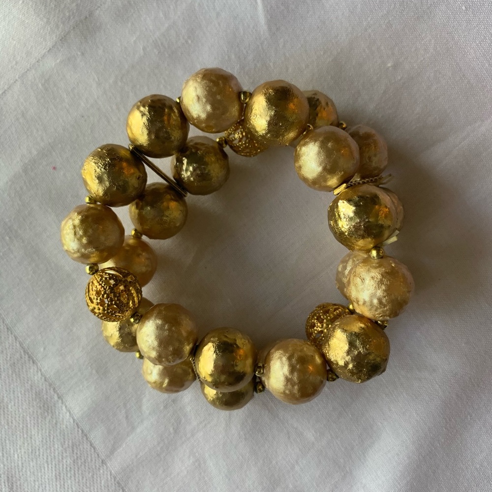 Vintage gold beaded bracelet